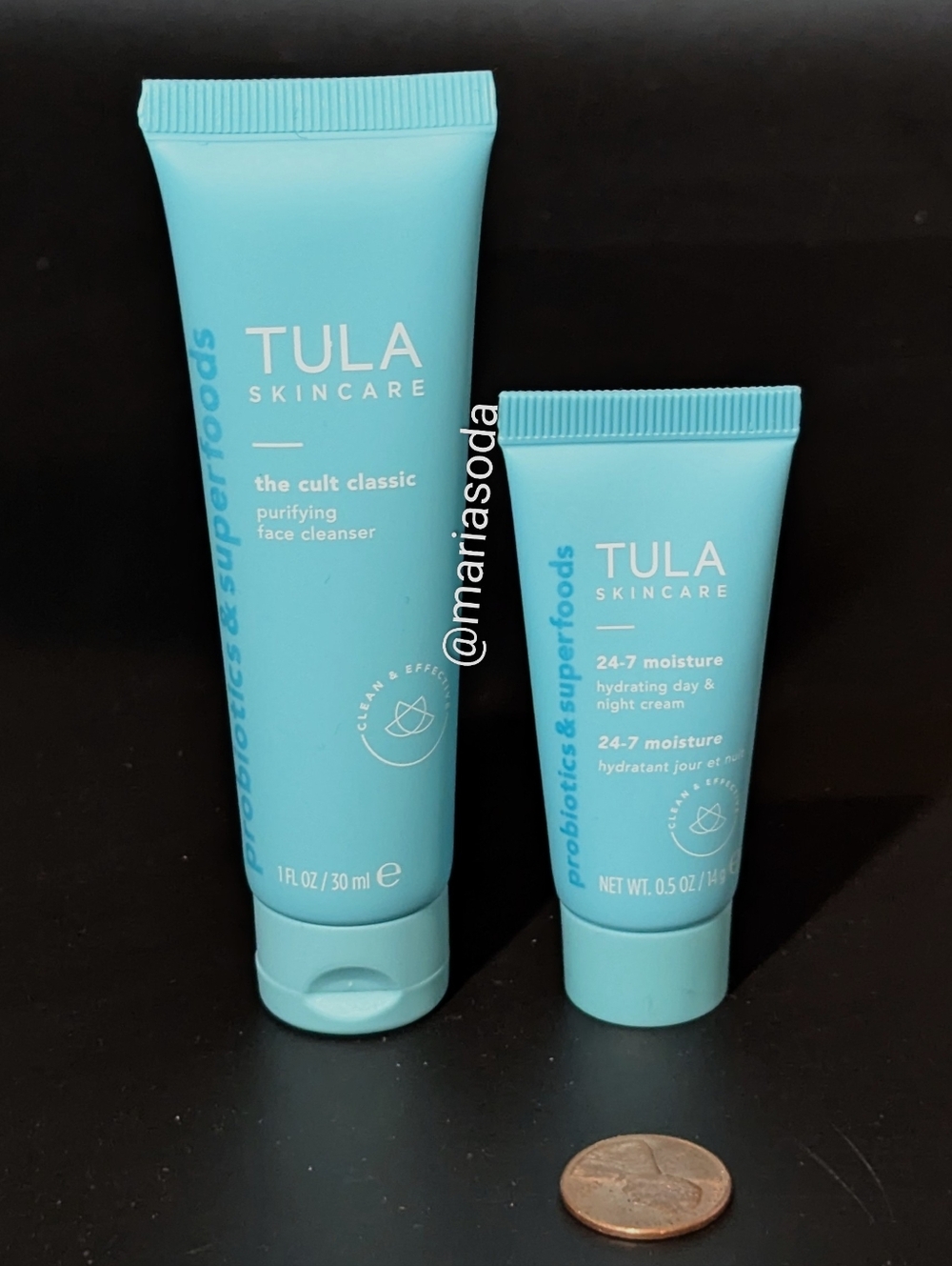 Bundle Of Two Tula Skincare Minis Cleanser Moisturizer